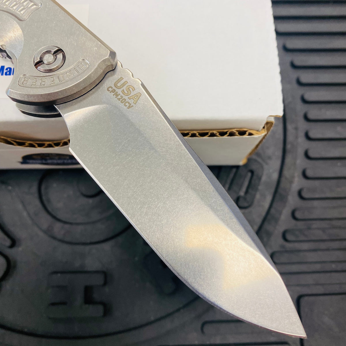 Rick Hinderer XM-18 3.5" Automatic Spearpoint, Stonewash Handles, Folding Knife