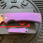 Chaves Ultramar Redencion Street Framelock 3.25" Drop Point M390, Titanium Handles, Folding Knife REVERSE COTTON CANDY THEME