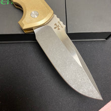 Load image into Gallery viewer, Protech LG335 Rockeye Custom Textured AL Bronze Handles, Acid Wash Blade, Mother of Pearl Button Knife
