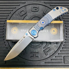 Load image into Gallery viewer, Spartan Blades Harsey Folder - BLUE Shield with Blue Stone, Magnacut Blade, Blue ANO Hardware Knife

