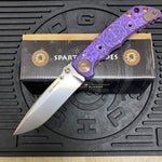 Spartan Blades Harsey Folder - PURPLE Mayan with Red Stones, Magnacut Blade, Purple ANO Hardware Knife