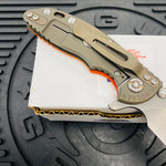 Rick Hinderer XM-18 3.0" Spanto, Tri-Way, Battle Bronze, Orange G10 Knife