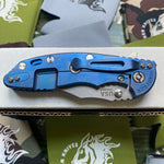 Rick Hinderer XM-18 3.5" CPM-20CV Bowie Tri-way Stonewash Blue Blue G10 Knife