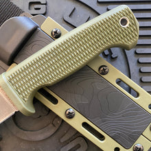 Load image into Gallery viewer, Demko FreeReign Drop Point 5&quot; MagnaCut OD Green Handle Fixed Blade Knife MADE IN USA
