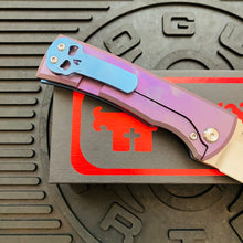 Load image into Gallery viewer, Chaves Ultramar 229 Kickstop TANTO Titanium 3.63&quot; Belt Satin Knife COTTON CANDY THEME
