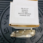 Rick Hinderer XM-18 3.0" Spanto, Tri-Way, Battle Bronze, Orange G10 Knife