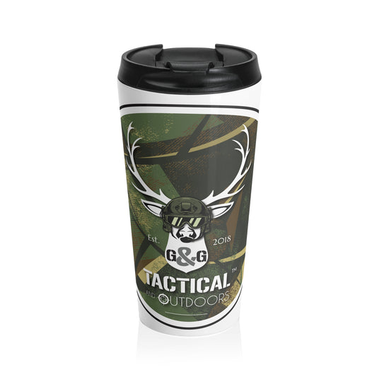 G&G Tactical Outdoors Stainless Steel Travel Mug 15 oz Green Camoflauge