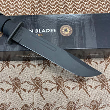 Load image into Gallery viewer, Spartan KA-Bar 7&quot; CPM MagnaCut Black Fixed Blade Knife with Kydex Black Sheath
