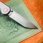Tactile Knife Co. Rockwall TANTO 3" Magnacut Stonewash Blade, Titanium Handles Folding Knife