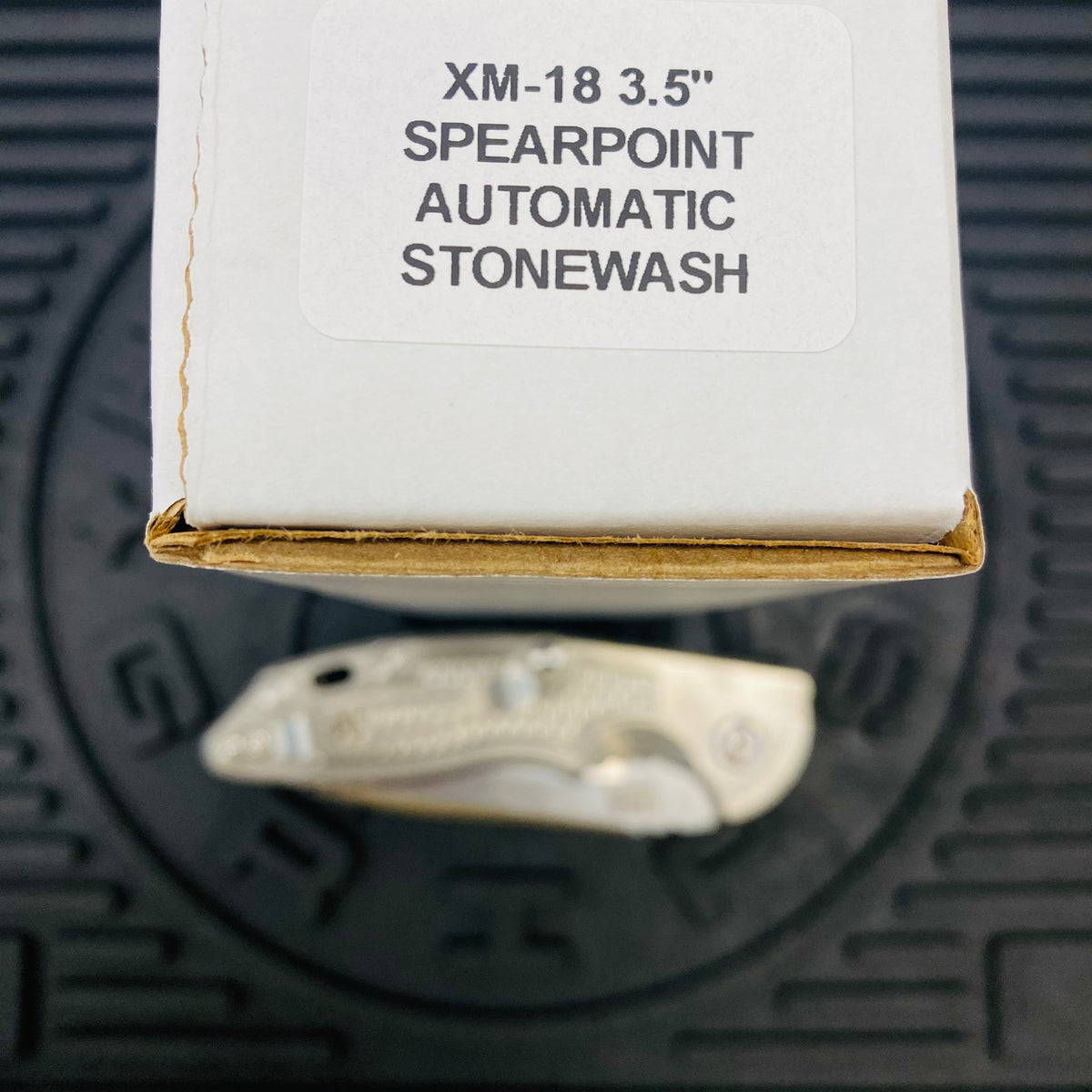 Rick Hinderer XM-18 3.5" Automatic Spearpoint, Stonewash Handles, Folding Knife