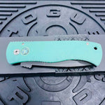 ProTech Emerson CQC-7 3.25" Tanto Automatic Knife Aquamarine Handle with Mother of Pearl Push Button