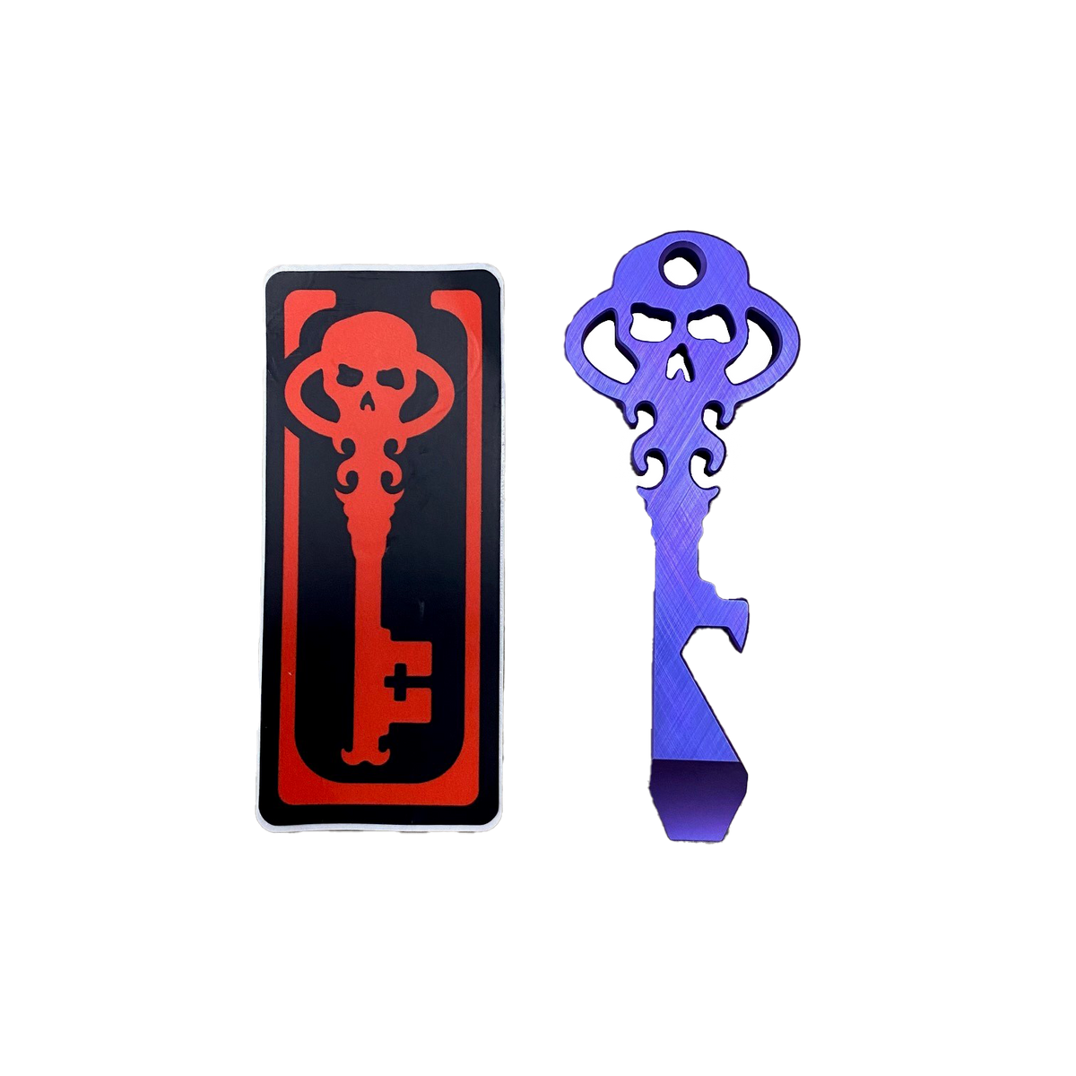 Chaves Knives Skeleton Key Tool Prybar Titanium HIGH VOLTAGE PURPLE Crosshatch