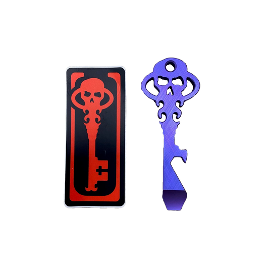 Chaves Knives Skeleton Key Tool Prybar Titanium HIGH VOLTAGE PURPLE Crosshatch