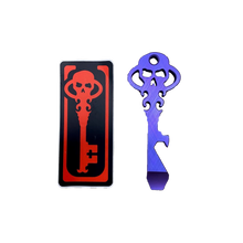 Load image into Gallery viewer, Chaves Knives Skeleton Key Tool Prybar Titanium HIGH VOLTAGE PURPLE Crosshatch

