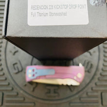 Load image into Gallery viewer, Chaves Ultramar 229 Kickstop DROP POINT Titanium 3.63&quot; Belt Satin Knife COTTON CANDY THEME
