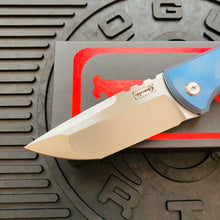 Load image into Gallery viewer, Chaves Ultramar 229 Kickstop TANTO Titanium 3.63&quot; Belt Satin Knife COTTON CANDY THEME
