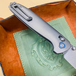 Tactile Knife Co. Maverick, 3.5" Magnacut Stonewash Blade, Titanium Handles Folding Knife
