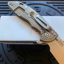 Load image into Gallery viewer, Rick Hinderer XM-18 3.5&quot; Harpoon Spanto, Tri-Way, Stonewash Bronze, Coyote G10 Folding Knife
