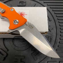 Load image into Gallery viewer, Rick Hinderer Eklipse 3.0&quot; Harpoon Spanto, Tri-Way, Stonewash, Orange G10 Folding Knife
