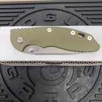 Rick Hinderer XM-18 3.5" Slicer S45VN, Non-Flipper, Tri-Way, Battle Bronze, OD Green G10 Knife