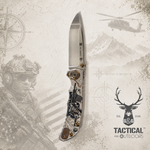 Spartan Blades Harsey Folder - Ronin Long Runner Theme, Stonewash Magnacut 4" Blade Knife