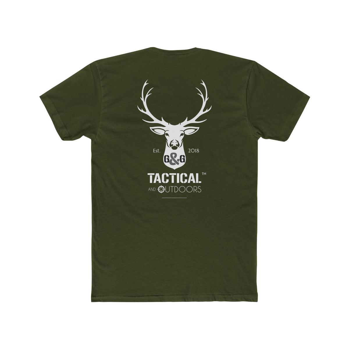 G&G Tactical Outdoors Deer Logo T‑Shirt — White Deer Hunting & Outdoor Crew Tee