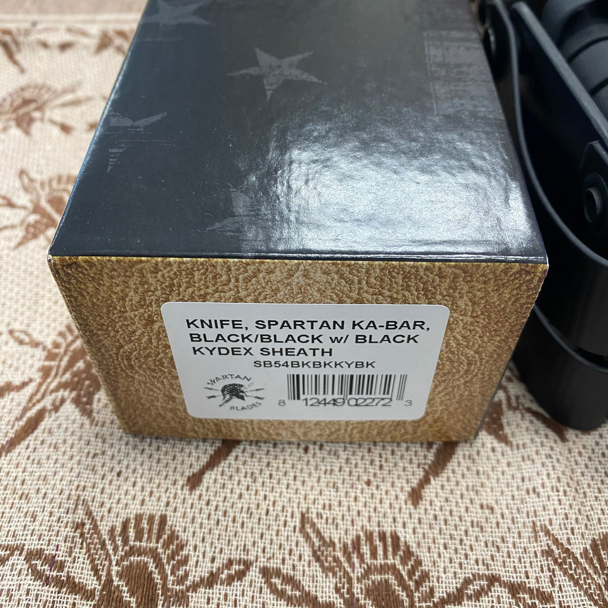 Spartan KA-Bar 7" CPM MagnaCut Black Fixed Blade Knife with Kydex Black Sheath SB54BKBKKYBK