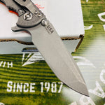 Rick Hinderer XM-18 3.0" Spanto, Tri-Way, Working Finish, Orange G10 Knife