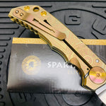 Spartan Blades Harsey Folder - Orange Oculus Theme, Satin Magnacut Blade, Satin Hardware Knife
