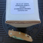 Rick Hinderer XM-18 3.5" Harpoon Spanto, Tri-Way, Stonewash Bronze, Coyote G10 Folding Knife