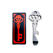 Load image into Gallery viewer, Chaves Knives Skeleton Key Tool Prybar Titanium SILVER NATURAL Crosshatch
