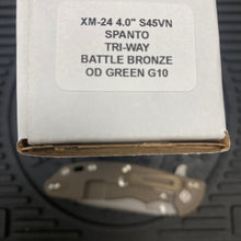 Load image into Gallery viewer, Rick Hinderer XM-24 4.0&quot; S45VN Spanto, Tri-Way, Battle Bronze, OD Green G10 Knife

