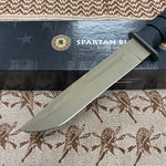 Spartan KA-Bar 7" CPM MagnaCut Flat Dark Earth Fixed Blade Knife with Black Leather Sheath SB54DEBKLTBK