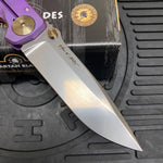 Spartan Blades Harsey Folder - PURPLE Mayan with Red Stones, Magnacut Blade, Purple ANO Hardware Knife