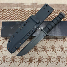 Load image into Gallery viewer, Spartan KA-Bar 7&quot; CPM MagnaCut Black Fixed Blade Knife with Kydex Black Sheath
