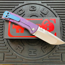 Load image into Gallery viewer, Chaves Ultramar 229 Kickstop TANTO Titanium 3.63&quot; Belt Satin Knife COTTON CANDY THEME
