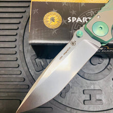 Load image into Gallery viewer, Spartan Blades Harsey Folder - GREEN Saint Michael, Magnacut Blade, Green ANO Hardware Knife
