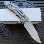 Rick Hinderer XM-18 3.5" Harpoon Spanto, Tri-Way, Working Finish, Black G10 Folding Knife