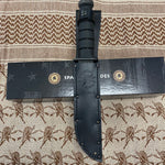Spartan KA-Bar 7" CPM MagnaCut Black Fixed Blade Knife with Black Leather Sheath SB54BKBKLTBK