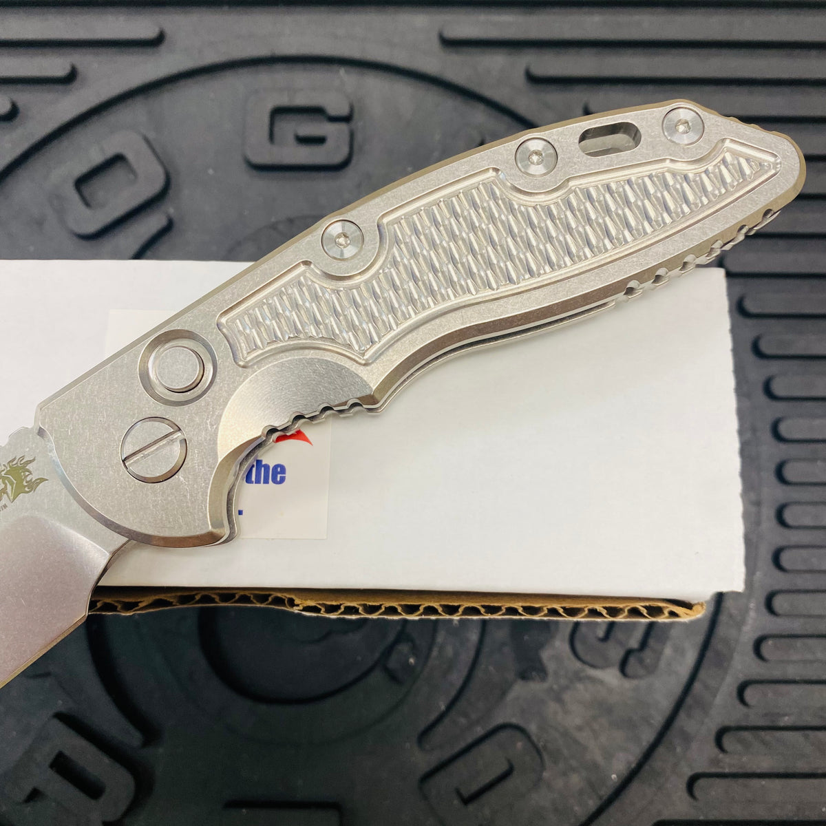 Rick Hinderer XM-18 3.5" Automatic Spearpoint, Stonewash Handles, Folding Knife