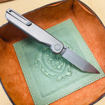 Tactile Knife Co. Rockwall TANTO 3" Magnacut Stonewash Blade, Titanium Handles Folding Knife