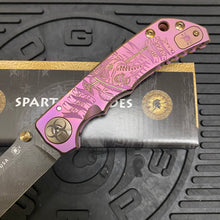 Load image into Gallery viewer, Spartan Blades Harsey Folder - Plague Doctor PINK with Chad Nichols Damascus Blade Knife
