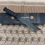 Spartan KA-Bar 7" CPM MagnaCut Black Fixed Blade Knife with Kydex Black Sheath SB54BKBKKYBK
