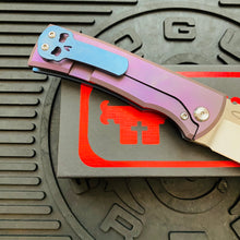Load image into Gallery viewer, Chaves Ultramar 229 Kickstop DROP POINT Titanium 3.63&quot; Belt Satin Knife COTTON CANDY THEME
