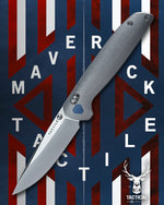 Tactile Knife Co. Maverick, 3.5" Magnacut Stonewash Blade, Titanium Handles Folding Knife