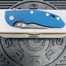 Load image into Gallery viewer, Rick Hinderer XM-18 3.5&quot; Magnacut SKINNY SLICER, Tri-Way, Battle Black, Stonewash Blue Hardware, Blue/Black G10 Folding Knife
