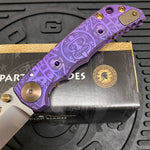 Spartan Blades Harsey Folder - PURPLE Mayan with Red Stones, Magnacut Blade, Purple ANO Hardware Knife