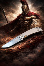 Spartan Blades SHF SF10SW 3.25 Harsey Folding Knife 3.25" Magnacut Stonewashed Blade, Bead Blasted Titanium Handles