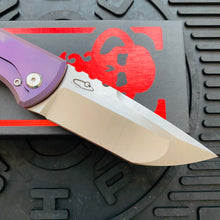 Load image into Gallery viewer, Chaves Ultramar 229 Kickstop TANTO Titanium 3.63&quot; Belt Satin Knife COTTON CANDY THEME
