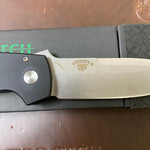 ProTech BT2731-WS Terzuola ATCF Auto Black handle, MOP Button, White Storm Fat Carbon Inlays Knife